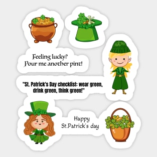 sticker st patricks day set Sticker